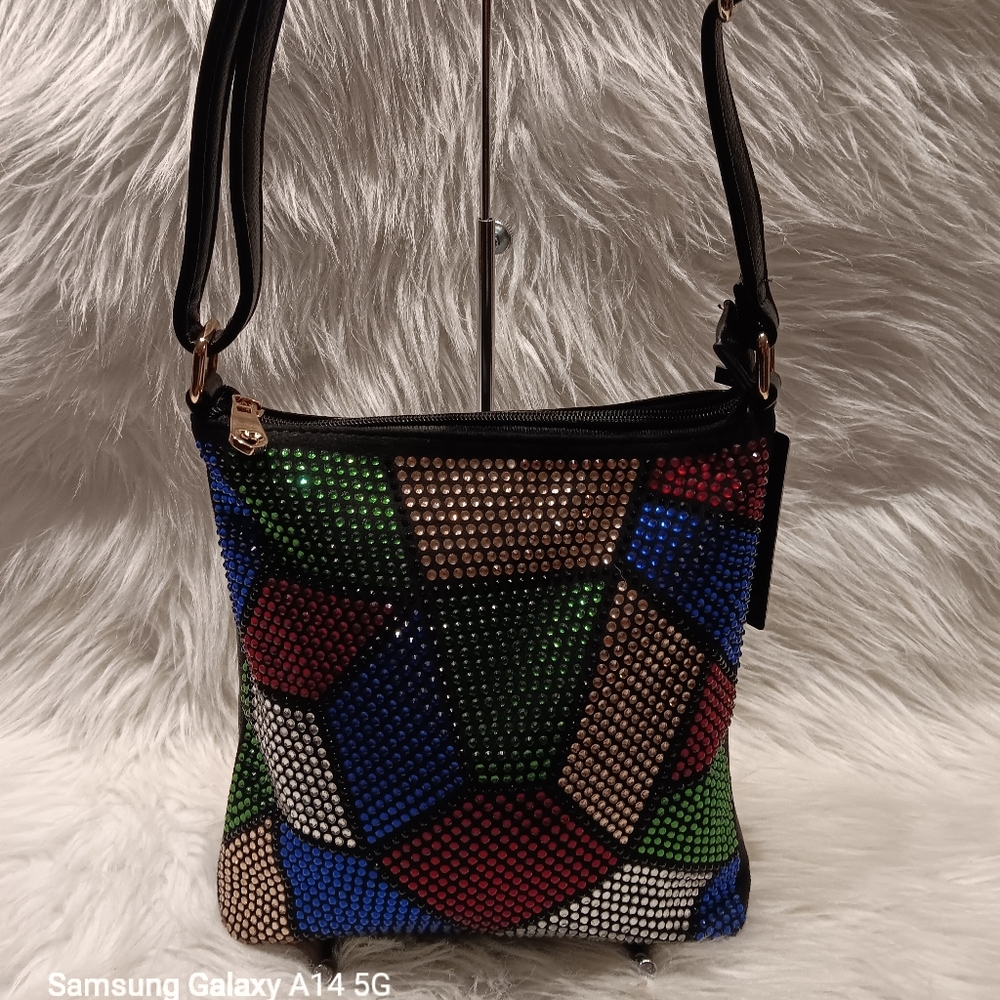 Colorful Rhinestone Crossbody Sling - Picture 1 of 10